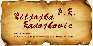 Miljojka Radojković vizit kartica